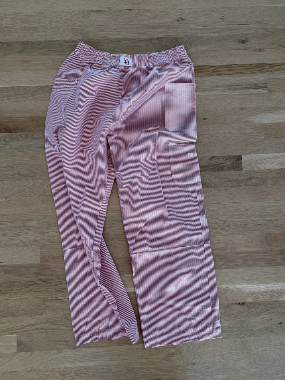 Albion Red & White Striped Wide-Leg Pants